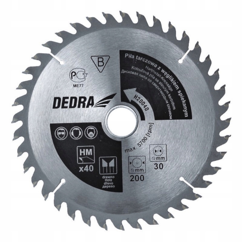 Piła tarczowa do drewna 500x30mm 60z z węglikiem spiekanym Dedra